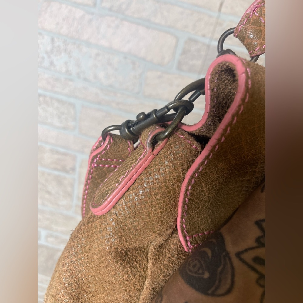 Liebeskind Brown Leather Hobo with Pink Trim - Picture 9 of 13